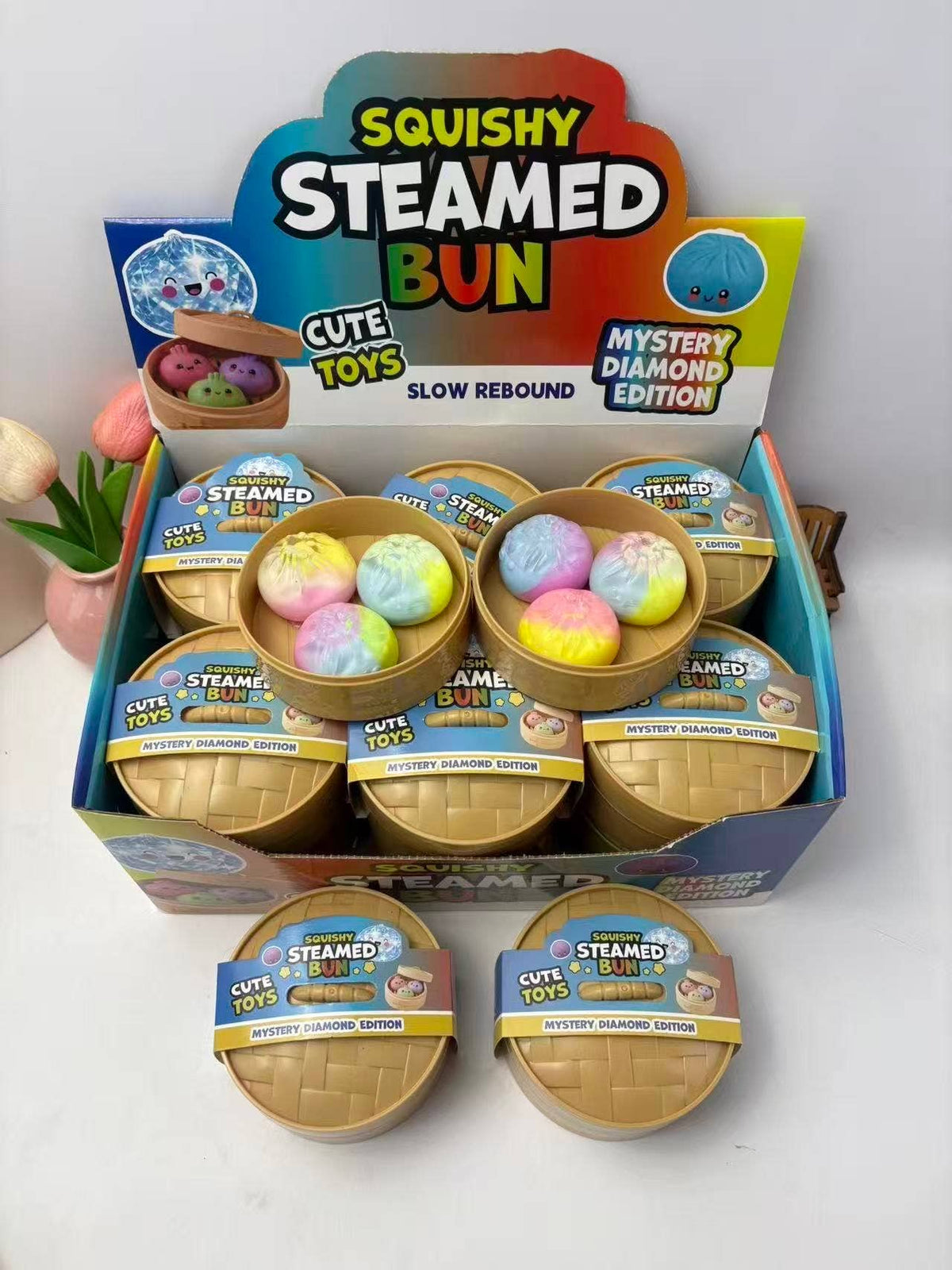 3-in-1 Mini Rainbow Dumpling Squishy Set