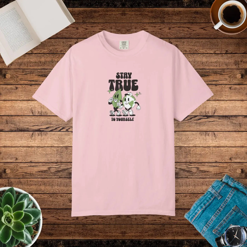 DipaliZ Earth Leaves Relaxed Fit Tee - Cozy Comfort Colors
