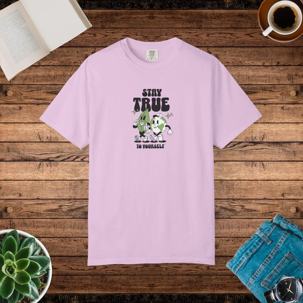DipaliZ Earth Leaves Relaxed Fit Tee - Cozy Comfort Colors